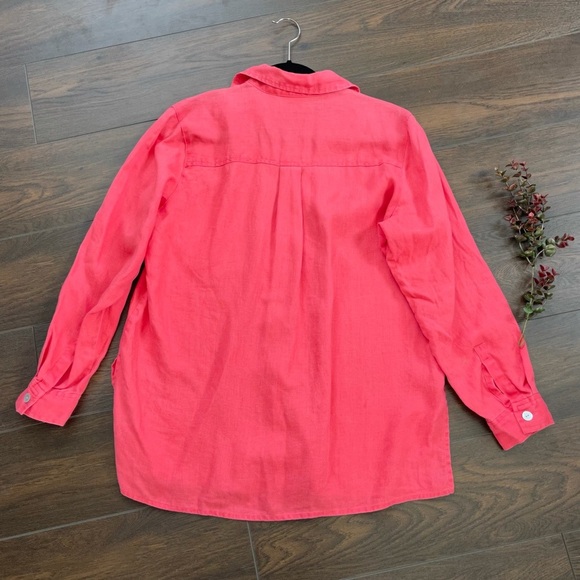 Chico’s pink 100% linen button down shirt - Picture 5 of 5